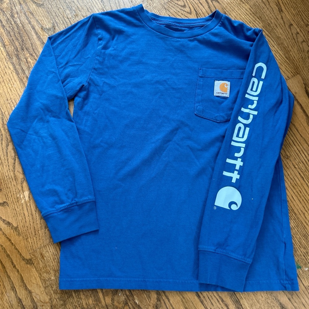 Boy Blue cotton Carhartt long sleeve shirt logo #workwear #utility